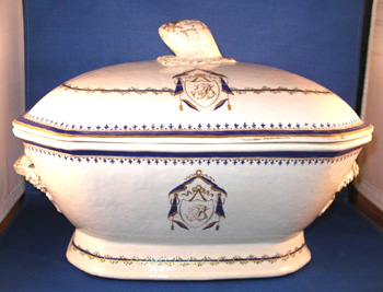 Chinese Export Soup Tureen with Monogram