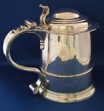 English Silver Tankard 1711 by Richard Green