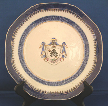 Pair of Armorial Dinner Plates, Arms of Gregorie