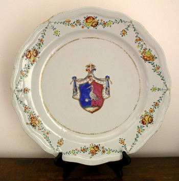 Large Armorial Chinese Export Charger