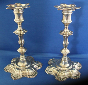 Pair of Silver Candlesticks by John Cafe