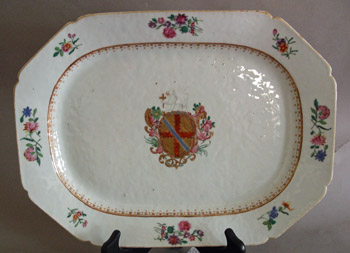 PAIR of Chinese Armorial Platters Arms of Trimnell