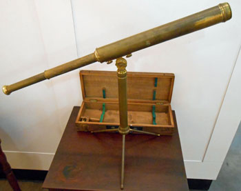 Brass Telescope on Stand from Boston