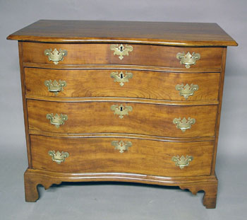 Cherry Reverse Serpentine Front Chest of Drawers