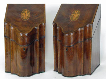 Pair Of Inlaid Mahogany Knife Boxes