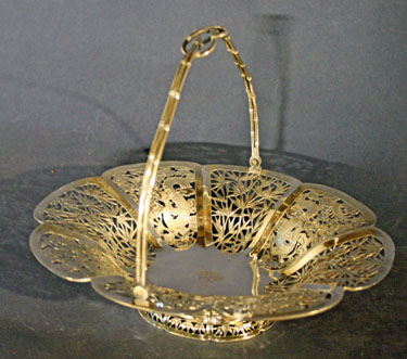 Chinese Export Sterling Silver Cake Basket