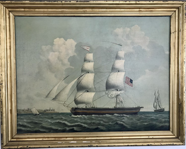 O/C of the American Brig Paris By Jakob Petersen(Danish 1774-1854)