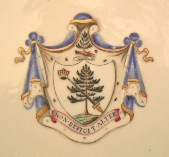 Pair of Armorial Dinner Plates, Arms of Gregorie