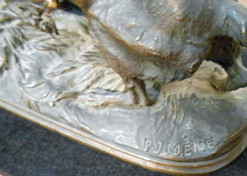 Bronze of a Setter on Point by Pierre Jules Mene (1810-1878)