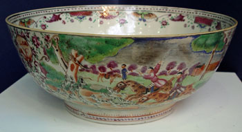 Very Rare Chinese Porcelain Hunt Bowl