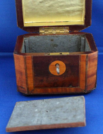 Inlaid Tea Caddy with Brass Finial