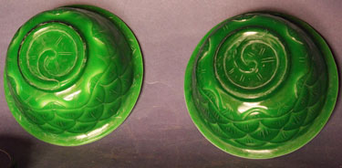 A pair of Peking Glass Lotus Bowls