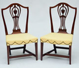 A Pair of Hepplewhite Connecticut Cherry Side Chairs.
