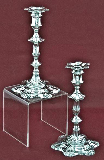 Pair of English Sterling Candlesticks, by John Cafe