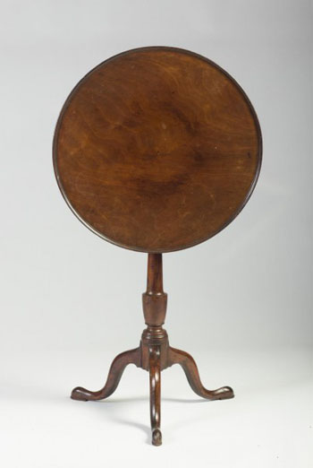 Cherry Tilt Top Candlestand with Dish Top and Bird Cage Support