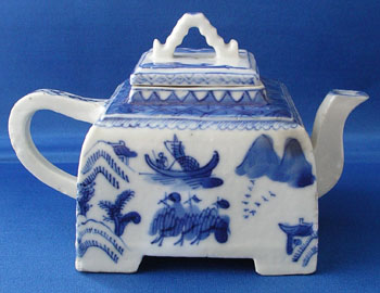 Rare Square Canton Tea Pot