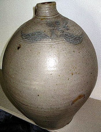 Incised Ovoid Stoneware Jug
