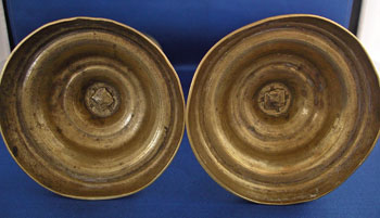 Pair of Signed WEBB Brass oil Lamps.