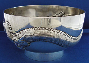 Chinese Silver Dragon Bowl