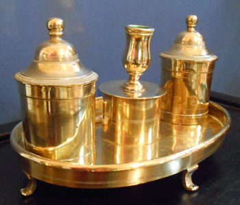 Antique English Brass Standish