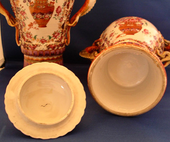 Rare Pair of Chinese Export Covered Vases