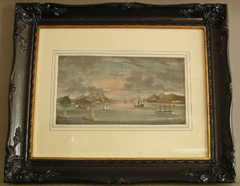 A Set of Three China Trade Port Paintings