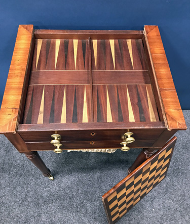 Two Drawer American Mahogany Gaming and Sewing Table