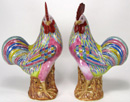 Large Pair of Chinese Export Roosters