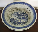 Large Nanking Reticulated Fruit Basket and Under Tray