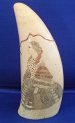 Scrimshaw Polychrome Decorated Tooth