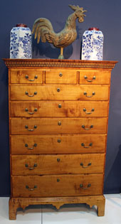 Tiger Maple 7 Drawer Tall Chest