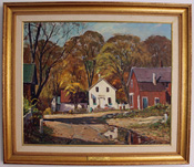New England Village scene by Otis Pierce Cook ( 1900-1980)